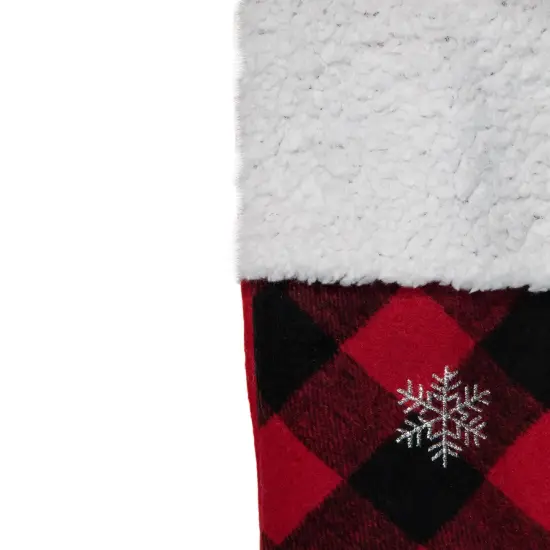 Northlight 20.5" Red and Black Plaid Christmas Stocking With a Vintage Truck {3}