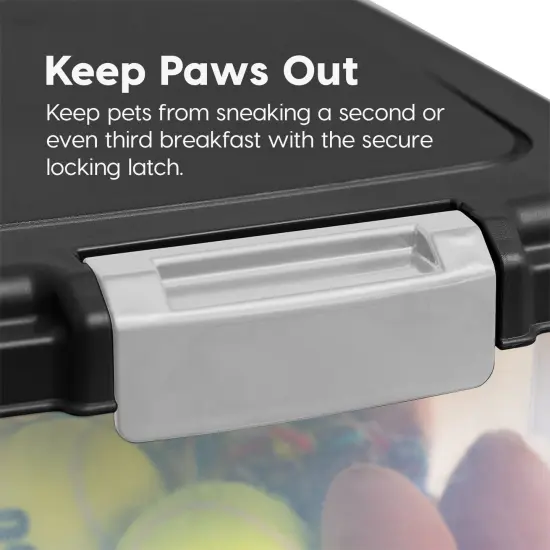 IRIS USA 30lbs+11lbs Airtight Pet Food Storage Container Combo with Scoop and Casters, up to 41lbs Black {3}