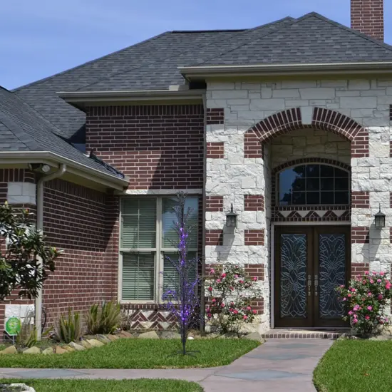 Northlight Pre-Lit Cascade Outdoor Halloween Twig Tree - 6' - Purple Lights Black {3}