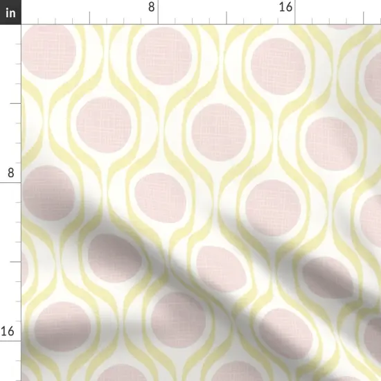Various Fabrics by the Yard or Fat Quarter Mod Floral Retro Pink Yellow Cheerful Playful Delicate Romantic Custom Printed Fabric by Spoonflower {2}