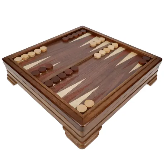 WE Games Walnut 7-Games-in-1 Combination Game Set - Includes Chess, Checkers, Backgammon, Dominoes, Cribbage, Poker, Dice and Cards {4}