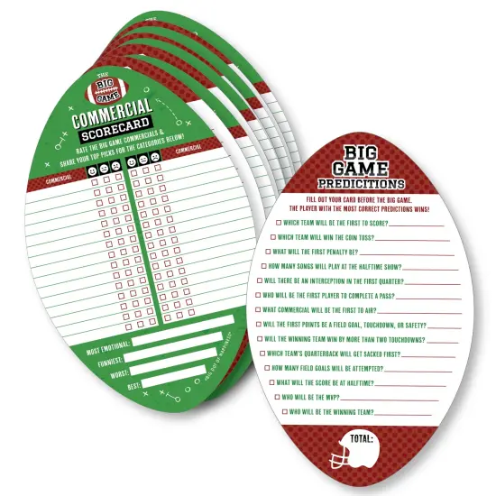 Big Dot of Happiness The Big Game - 2-in-1 Football Party Cards - Activity Duo Games - Set of 20 {1}