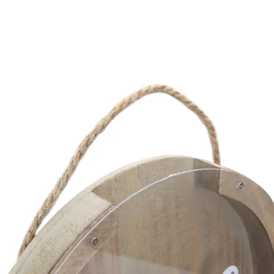 Northlight 12” Round Wine Time Cork Collector Wooden Hanging Wall Decoration Brown {5}