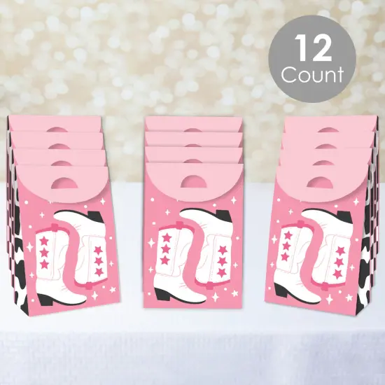 Big Dot of Happiness Rodeo Cowgirl - Pink Western Gift Favor Bags - Party Goodie Boxes - Set of 12 {3}