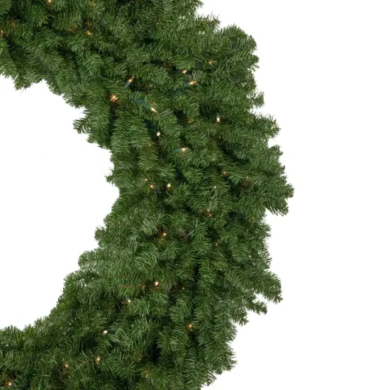 Northlight Pre-Lit Commercial Canadian Pine Artificial Christmas Wreath - 5' - Clear Lights Green {4}