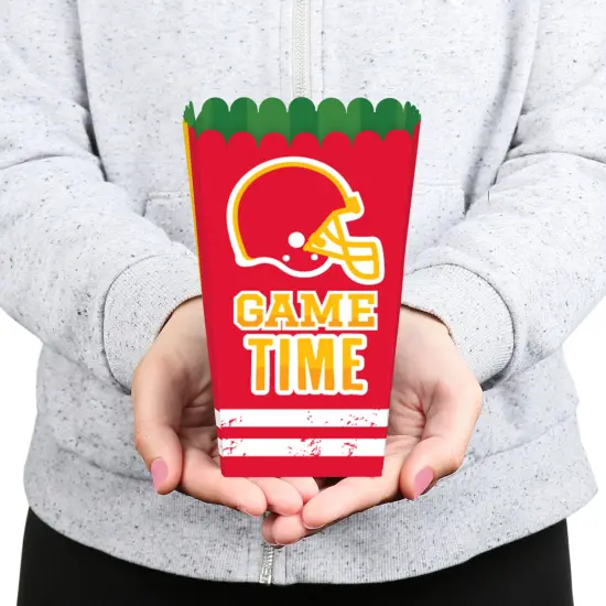 Big Dot of Happiness The Big Game - Red and Yellow - Football Party Favor Popcorn Treat Boxes - Set of 12 {6}
