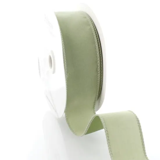 1.5" Wired Suede Velvet Ribbon Old Gold - 25 Yards {5}