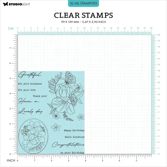 Studio Light Nature Lover Clear Stamps-Nr. 593, Sentiments & Florals {4}