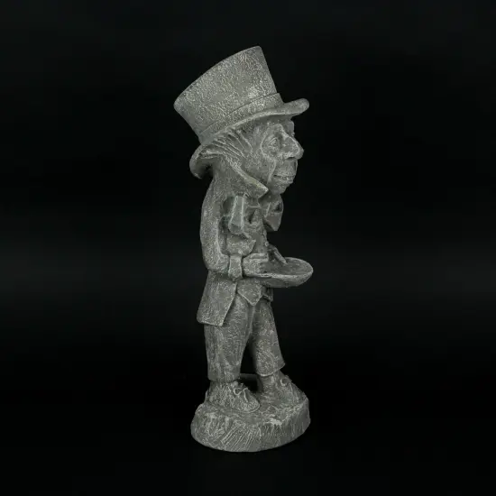 Mad Hatter Alice in Wonderland Light Gray Finish Statue 19 in-CEMENT {6}