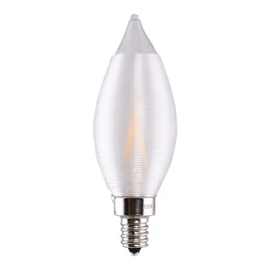Satco S11302 4w CA11 LED Satin Spun Clear 2700k Candelabra Base 120V bulb {1}