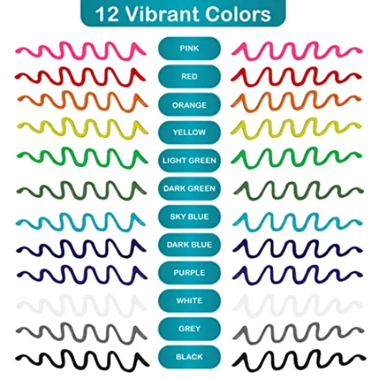 Fabric Paint, 12 Colors Puffy Paint, 0.67 Oz, Fabric Paint For Clothes, 3d Puffy Pens, Puffy Paint For Crafts, Canvas, Glass, Clothing, Wood. {6}