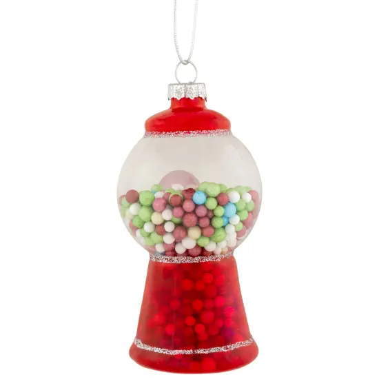 Northlight 4" Retro Gumball Machine Glass Christmas Ornament Red {6}