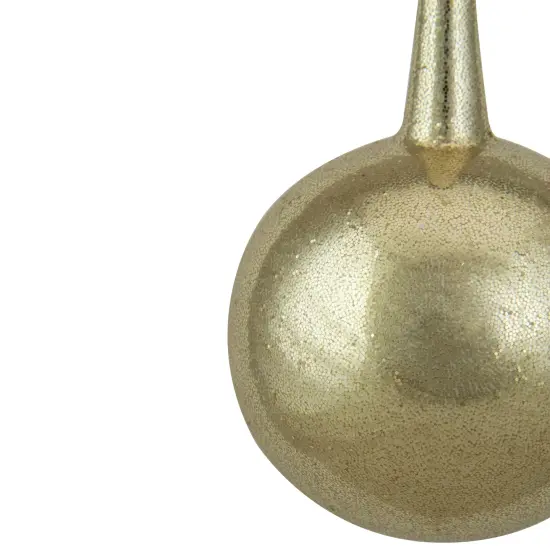 Northlight 5.5" Gold Glitter Teardrop Ball Glass Christmas Ornament {4}