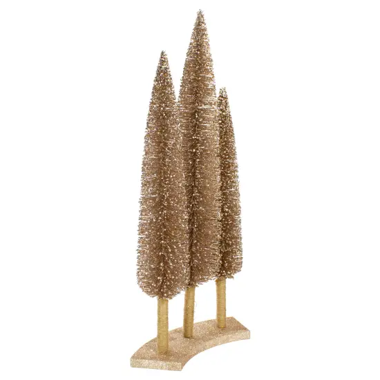Northlight Sisal Christmas Trees Decor - 25" - Rose Gold - Set of 3 Brown {3}