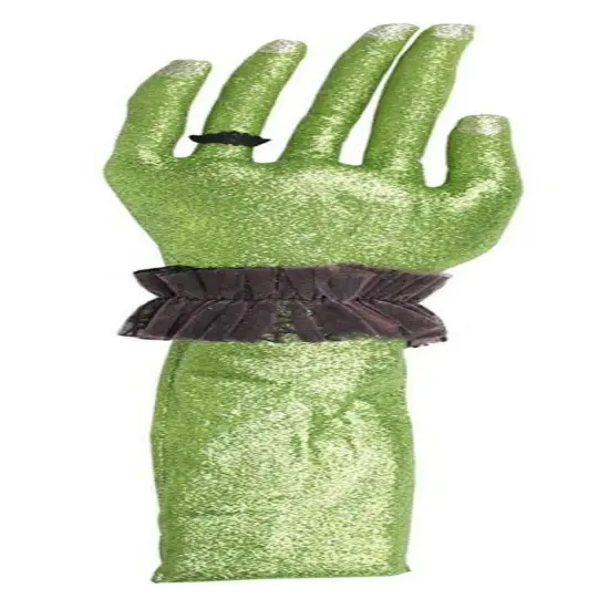Gallerie II 18.25" Green and Black Glittered Envy Flexible Left Hand Halloween Decor {1}
