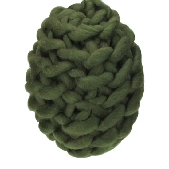 Allstate Olive Green Knit Hanging Shatterproof Christmas Ball Ornament 7" (175mm) {3}
