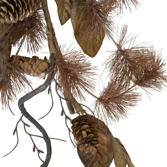 GCI 22" Brown Artificial Leaves and Pine Cones Christmas Swag {3}