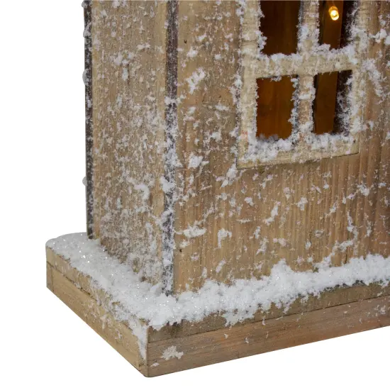 Northlight LED Lighted Snow Covered Rustic Wooden Christmas House - 30" Brown {5}