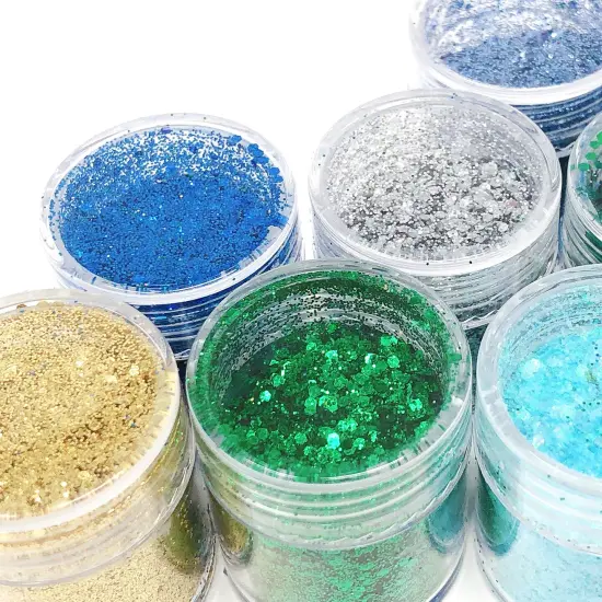 Wrapables Chunky Glitter for Hair Face Makeup Nail Art Decoration (8 Colors) Blue Green {3}