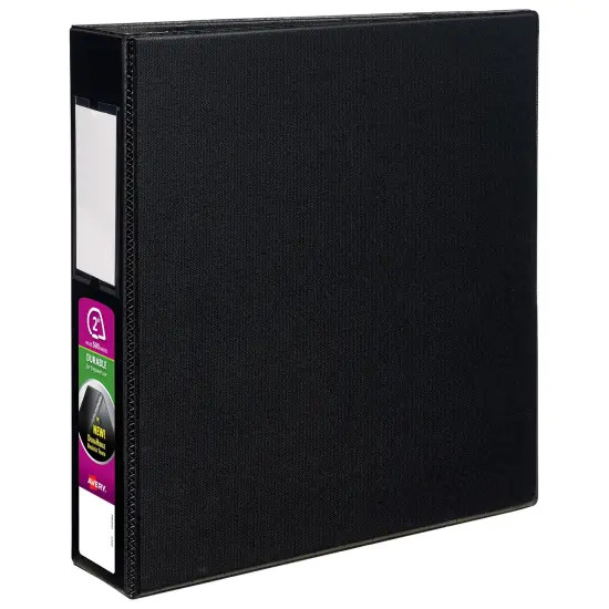 Avery Durable 3 Ring Binder, 2" One Touch EZD Rings, Label Holder, 1 Black Binder (08502) {1}