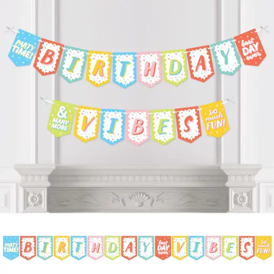 Big Dot of Happiness Party Time - Happy Birthday Party Bunting Banner - Party Decorations - Birthday Vibes {1}