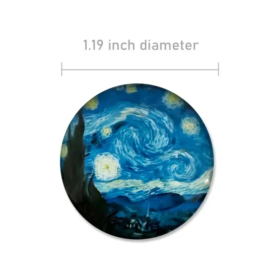 Wrapables Crystal Glass Magnets, Refrigerator Magnets for Office Whiteboards, Cabinets, Lockers (Set of 12) Famous Paintings {2}