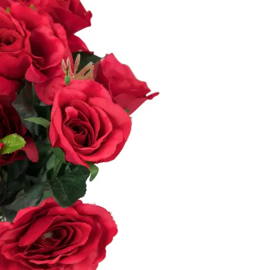 Allstate Rose Artificial Floral Bush Spray - 18" - Red {6}
