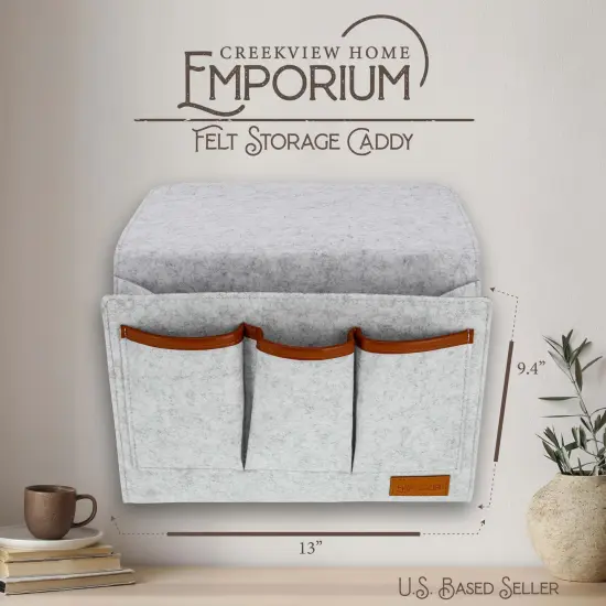 Creekview Home Emporium Felt Bedside Caddy - Gray Dorm Bedside Storage Caddy {3}