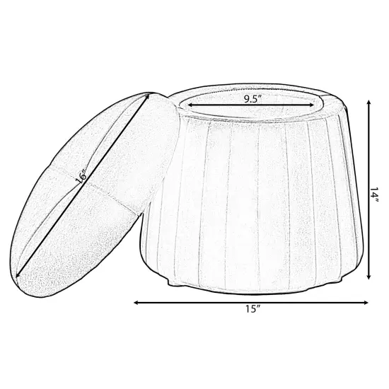 Modern Tufted Velvet Mushroom Shape Storage Ottoman Storage Stool Trunk Red {4}