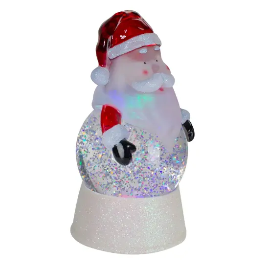 Northlight LED Lighted Color Changing Santa Christmas Snow Globe - 7" White {4}