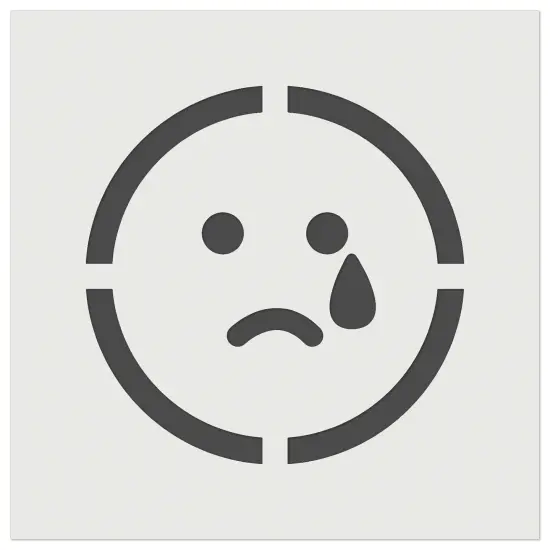 Sad Tear Crying Frown Face Emoticon Wall Cookie DIY Craft Reusable Stencil {7}
