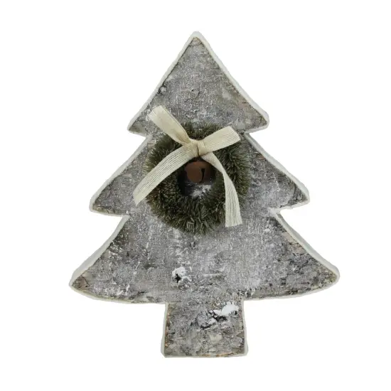 Northlight Birchwood Christmas Tree with Wreath and Bow Decoration - 12" Gray {1}