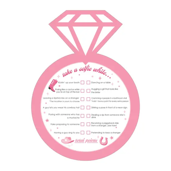 Big Dot of Happiness Last Rodeo - Selfie Scavenger Hunt - Pink Cowgirl Bachelorette Party Game - Set of 12 {3}