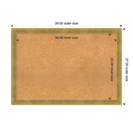 Angled Wood Framed Corkboard, Natural Cork Gold {3}