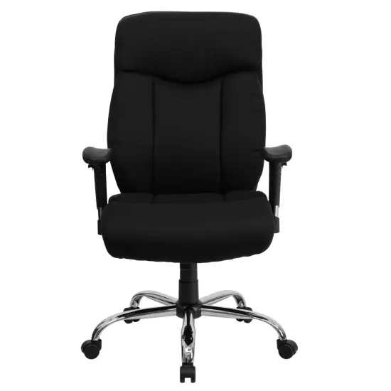 Emma and Oliver 400 lb. Big & Tall High Back Full Headrest Ergonomic Office Chair with Arms Black Fabric {2}