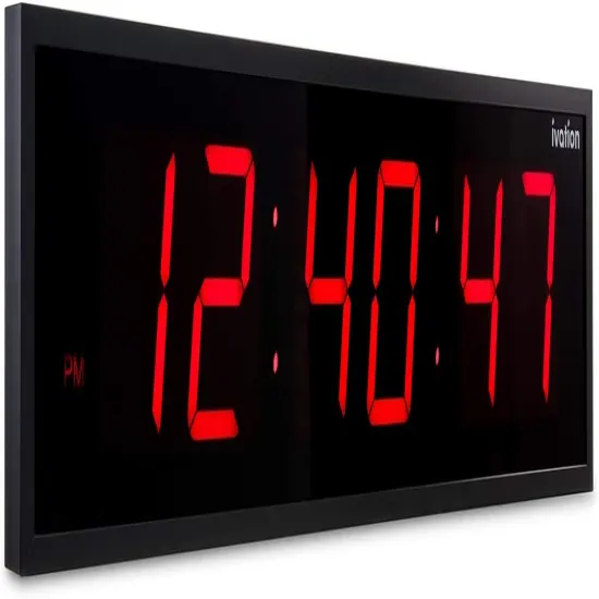 Ivation Huge 36 Inch Large Big Oversized Digital LED Wall Clock Red {1}