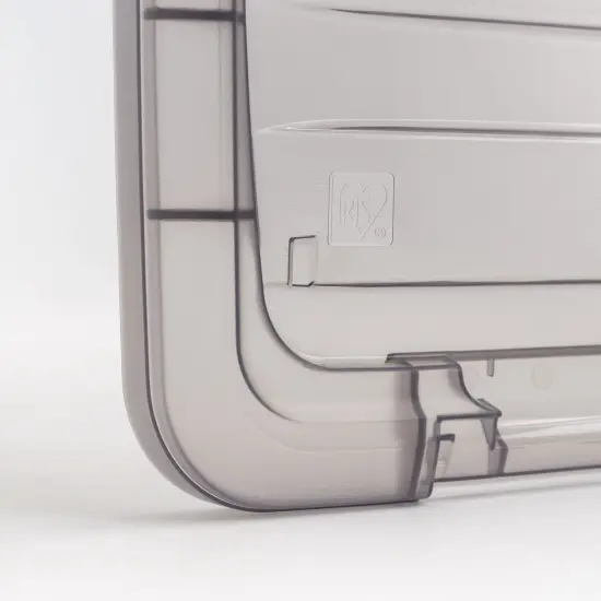 IRIS USA 6 Quart Stack & Pull Clear Storage Box, Gray, 12 Pack {6}