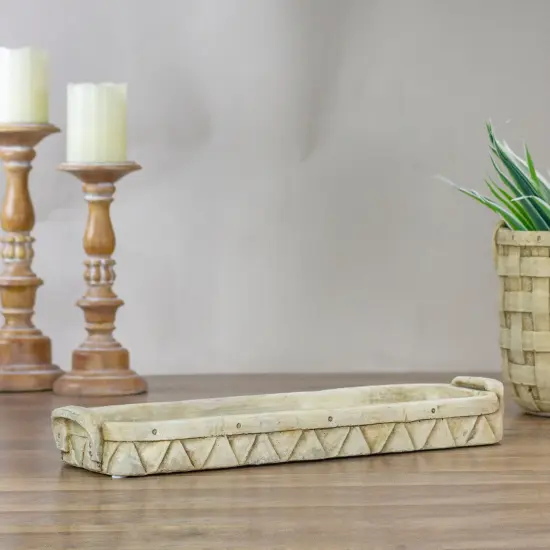 Napa Home & Garden 20" Beige Geometric Patterned Decorative Tray {3}