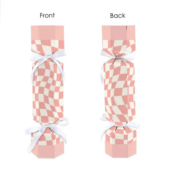 Big Dot of Happiness Pink Checkered Party - No Snap Party Table Favors - DIY Cracker Boxes - Set of 12 {7}