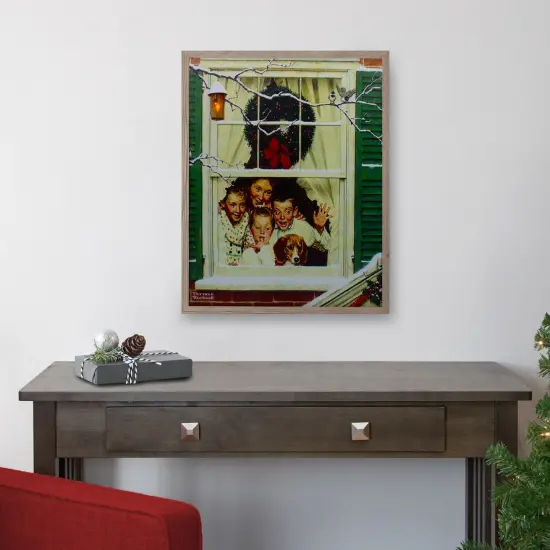 Northlight 19" Lighted Norman Rockwell 'Oh Boy! It's Pop with a New Plymouth' Christmas Wall Art White {3}
