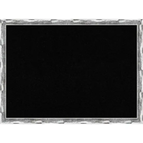Scratched Wave Chrome Framed Corkboard, Black Cork {1}