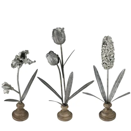 Melrose Country Rustic Distressed Finished Floral Decorations - 22.5&rdquo; - Set of 3 Brown {1}