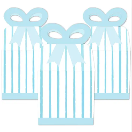 Big Dot of Happiness Blue Stripes - Square Favor Gift Boxes - Simple Party Bow Boxes - Set of 12 {3}