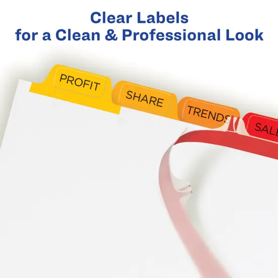 Avery 8 Tab Dividers for 3 Ring Binder, Easy Print & Apply Clear Label Strip, Index Maker Customizable Multicolor Tabs, 25 Sets (11424) {3}