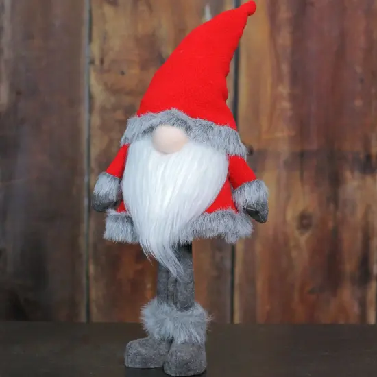 Northlight Standing Christmas Santa Claus Gnome with Faux Fur Trim - 28” - Red and Gray {5}