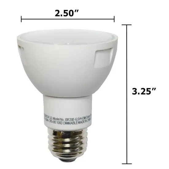 High Quality LED 6.5W BR20 2700K 550 Lumens Dimmable Soft White Bulb - 50w Equiv. {4}