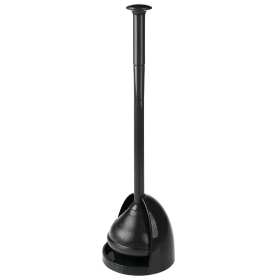 mDesign Plastic Freestanding Hideaway Toilet Bowl Plunger with Holder {1}