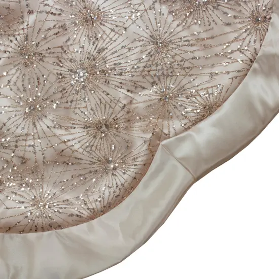 Northlight 48-Inch Gold Sequins and Glitter Satin Border Christmas Tree Skirt {3}