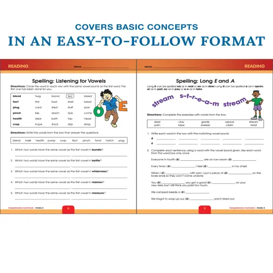 Carson Dellosa Comprehensive Curriculum of Basic Skills 4th Grade Workbook, Reading Comprehension, Language Arts, Spelling, Grammar, Math, and Writing Practice, Classroom or Homeschool Curriculum {4}