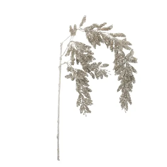 Northlight 48" Champagne Glitter Hanging Pine Christmas Spray Gold {1}